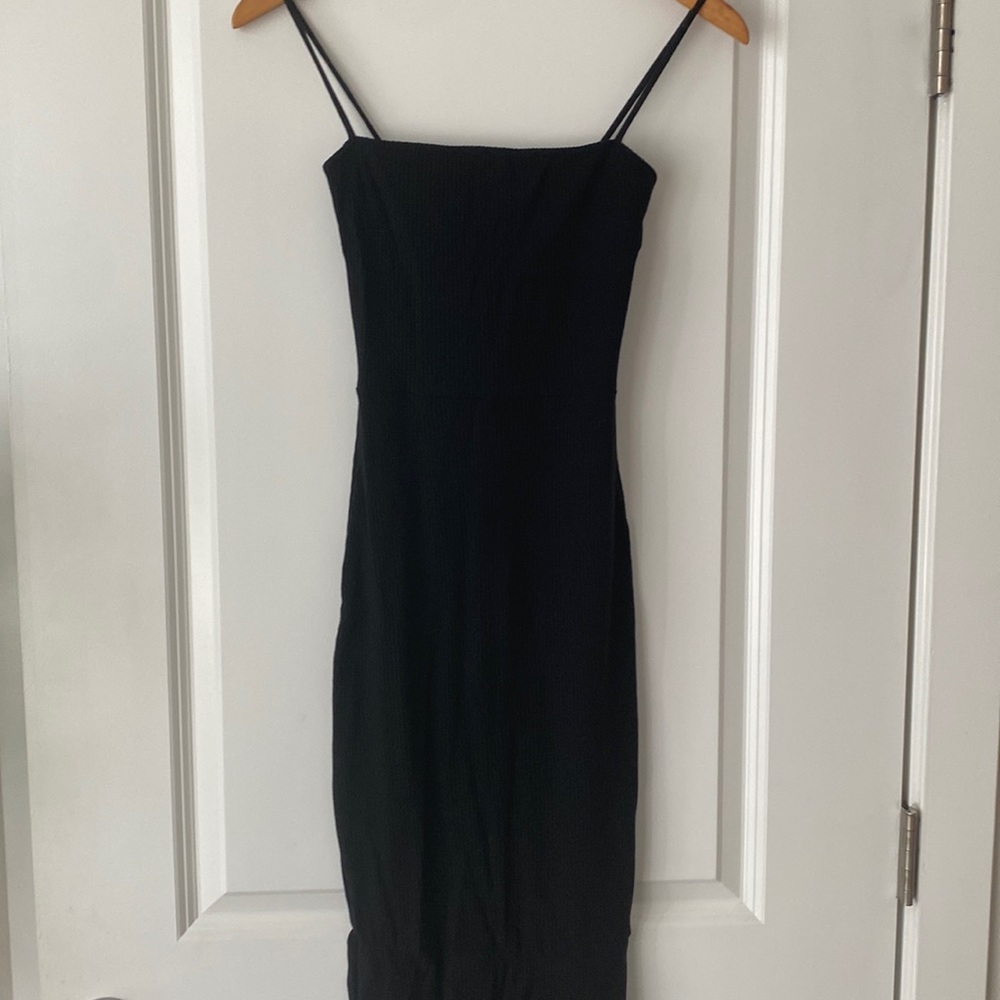 Reformation midi black dress